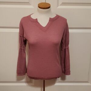 Baea Waffle Knit Long Belle Sleeve‎ Boho Top Size Small NWOT